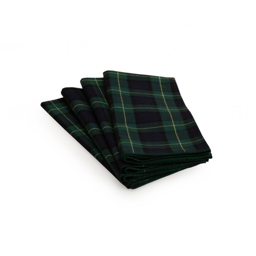 Set of 4 Tartan Napkins- Forest Green